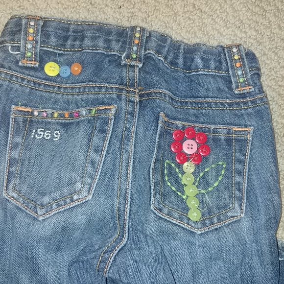 Girls Baby Gap Flower Child Jeans 3t - Picture 4 of 4